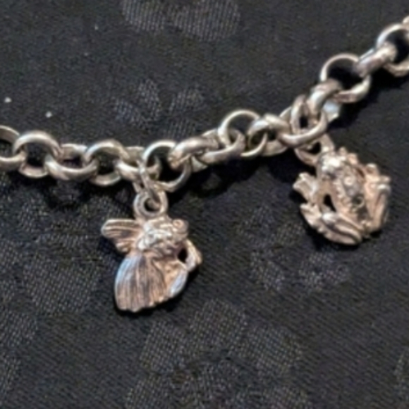 8" 925 Solid Sterling Silver Mini Sea Creature Ocean Charm Bracelet - Picture 13 of 16